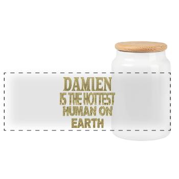 Damien - Boîte à biscuits avec couvercle en bois - blanc - Devant