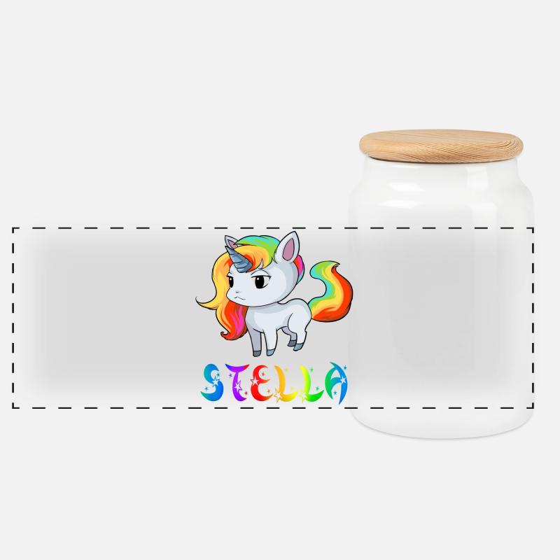Stella Einhorn - Panorama Keksdose mit Holzdeckel - Weiß