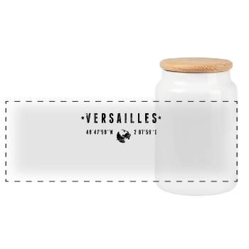 Versailles Coordonnées Géographiques Stylisées - Boîte à biscuits avec couvercle en bois - blanc - Devant