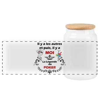 LA LEGENDE DU POKER - Boîte à biscuits avec couvercle en bois - blanc - Devant