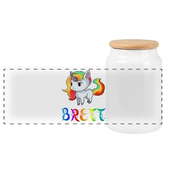 Unicorn board - Panoramic Cookie Jar with Wooden Lid - white - Front