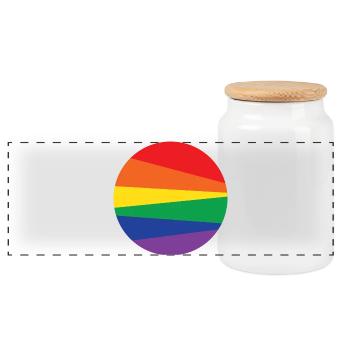Rainbow-Circle - Panorama Keksdose mit Holzdeckel - Weiß - Vorne