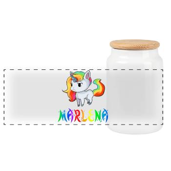 Unicorn Marlena - Boîte à biscuits avec couvercle en bois - blanc - Devant