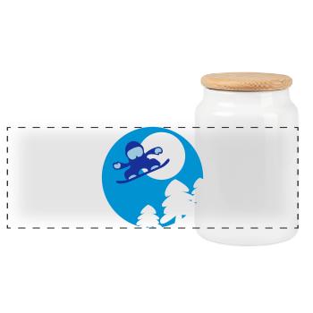 snowboader2 - Boîte à biscuits avec couvercle en bois - blanc - Devant