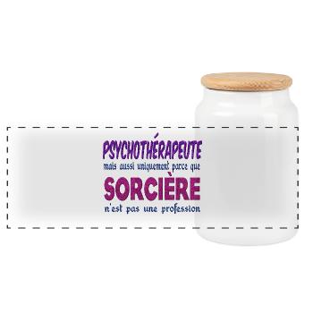 Psychothérapeute Sorcière - Boîte à biscuits avec couvercle en bois - blanc - Devant