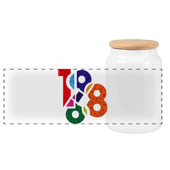 1968 - Panorama Keksdose mit Holzdeckel - Weiß - Vorne
