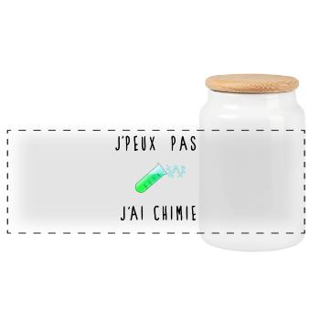 J'peux Pas J'ai Chimie Éprouvette - Boîte à biscuits avec couvercle en bois - blanc - Devant