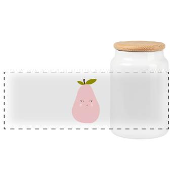 Une poire sucrée - Boîte à biscuits avec couvercle en bois - blanc - Devant