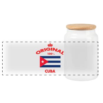 Cuba Original / Cadeau - Boîte à biscuits avec couvercle en bois - blanc - Devant