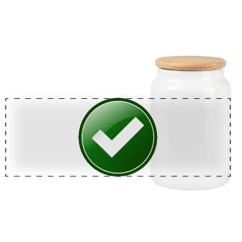 Approved - Panoramic Cookie Jar with Wooden Lid - white - Front