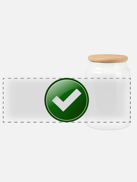 Approved - Panoramic Cookie Jar with Wooden Lid - white