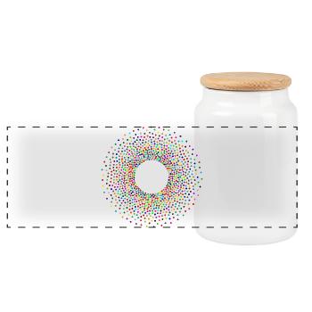 Bubbles - Panorama Keksdose mit Holzdeckel - Weiß - Vorne