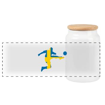 Swedish footballers - Panoramic Cookie Jar with Wooden Lid - white - Front