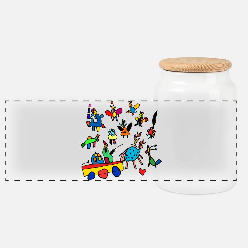 kidsworld - Panorama Keksdose mit Holzdeckel - Weiß