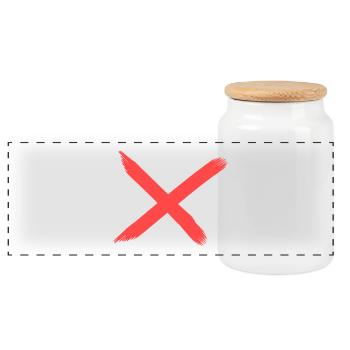 X - Panoramic Cookie Jar with Wooden Lid - white - Front