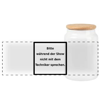 Warnhinweis: Techniker. (black) - Panorama Keksdose mit Holzdeckel - Weiß - Vorne