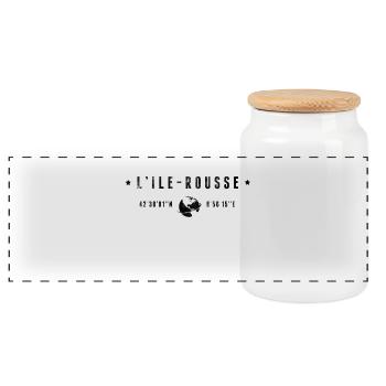 L'Ile Rousse Coordonnées Géographiques Stylisées - Boîte à biscuits avec couvercle en bois - blanc - Devant