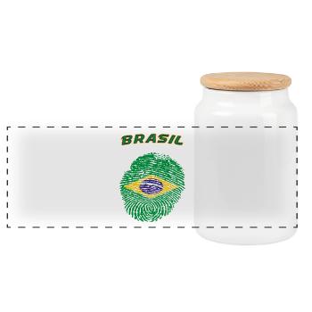 Brasilien - Panorama Keksdose mit Holzdeckel - Weiß - Vorne