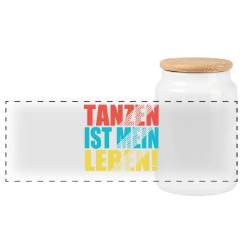 Tanzen ist mein Leben! - Panorama Keksdose mit Holzdeckel - Weiß - Vorne