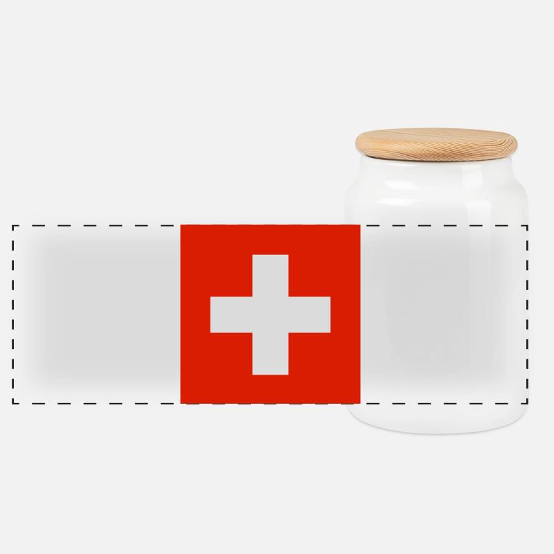 Schweiz - Panorama Keksdose mit Holzdeckel - Weiß