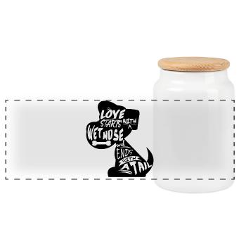 Dog Sayings, Dog Shirt, Favorite Dog, Hu - Panoramic Cookie Jar with Wooden Lid - white - Front