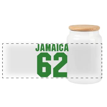 Free Jamaica 1962 - Independence - Proud Jamaicans - Panorama Keksdose mit Holzdeckel - Weiß - Vorne