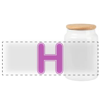 H Buchstabe Alphabet Name Buchstabieren Geschenk - Panorama Keksdose mit Holzdeckel - Weiß - Vorne