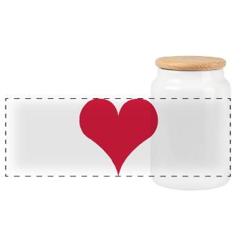 cœur - Boîte à biscuits avec couvercle en bois - blanc - Devant