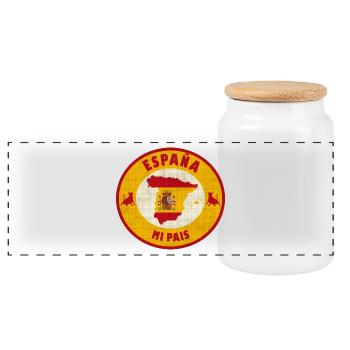 Espagne mon pays - Boîte à biscuits avec couvercle en bois - blanc - Devant