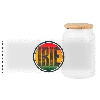 irie - movement of jah - Boîte à biscuits avec couvercle en bois - blanc - Devant