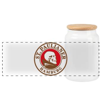 St. Pauli - L'ultime St. Pauli / Hambourg - Boîte à biscuits avec couvercle en bois - blanc - Devant
