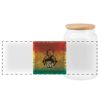 un reggae d'amour - Boîte à biscuits avec couvercle en bois - blanc - Devant