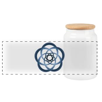Atom - Cellular one - Panoramic Cookie Jar with Wooden Lid - white - Front
