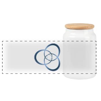 Atom - Cellulaire cinq - Boîte à biscuits avec couvercle en bois - blanc - Devant