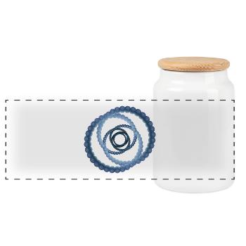 atome - cellulaire huit - Boîte à biscuits avec couvercle en bois - blanc - Devant