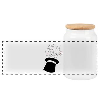 Chapeau magique de spectacle de magie de magicien - Boîte à biscuits avec couvercle en bois - blanc - Devant