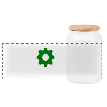 gear - Panoramic Cookie Jar with Wooden Lid - white - Front