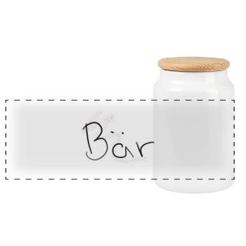 porter - Boîte à biscuits avec couvercle en bois - blanc - Devant