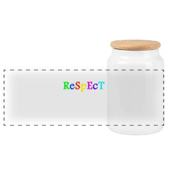 Respect Acceptance Tolerance Recognition Validity - Panoramic Cookie Jar with Wooden Lid - white - Front