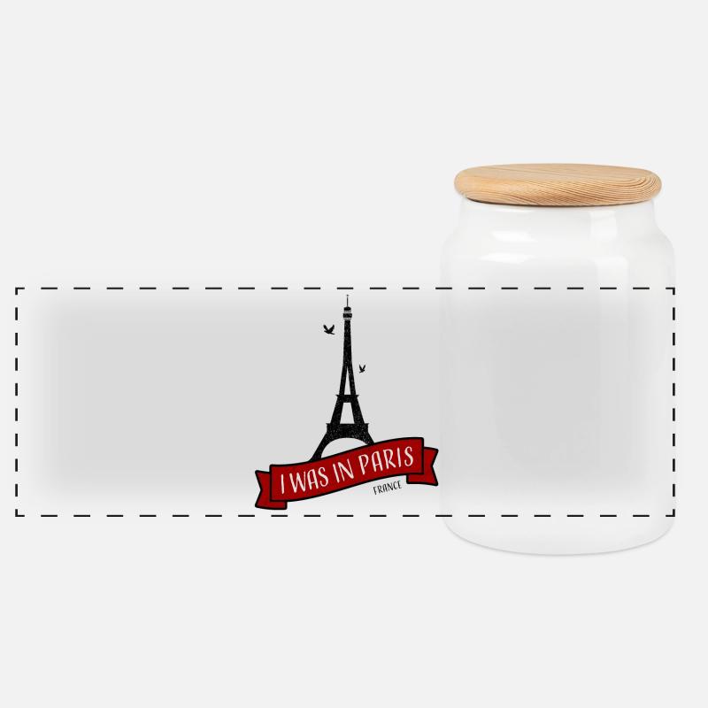 Paris I Was In Paris (I Love Paris) - Panorama Keksdose mit Holzdeckel - Weiß