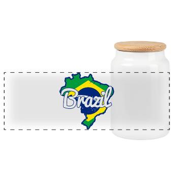 Brazil Brazil Rio Latin America South America - Panoramic Cookie Jar with Wooden Lid - white - Front