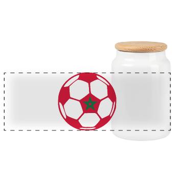 ballMOROCCO - Panoramic Cookie Jar with Wooden Lid - white - Front