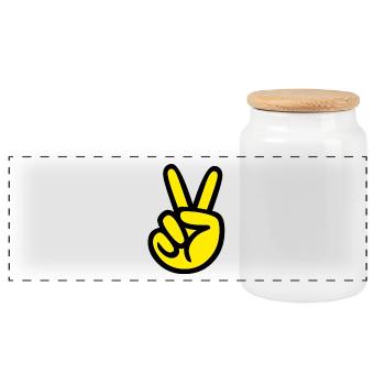 Victory - Panoramic Cookie Jar with Wooden Lid - white - Front