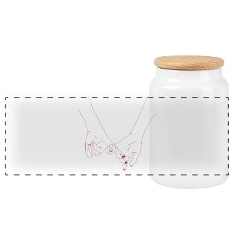 Amour infini - Boîte à biscuits avec couvercle en bois - blanc - Devant