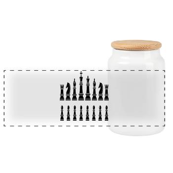 echec mat - Boîte à biscuits avec couvercle en bois - blanc - Devant