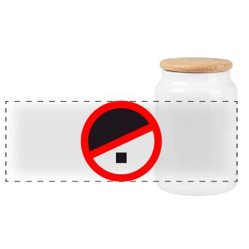 circle around adolf prohibition no no racism logo text d - Panoramic Cookie Jar with Wooden Lid - white - Front