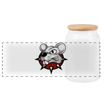Mouse mice mousy little mice rat pet animal - Panoramic Cookie Jar with Wooden Lid - white - Front