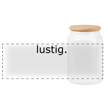 Funny Wordplay Typography - Panoramic Cookie Jar with Wooden Lid - white - Front