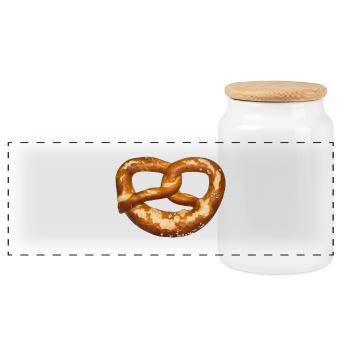 Bretzel bavarois - Boîte à biscuits avec couvercle en bois - blanc - Devant