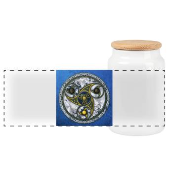 Consciousness Travel Machine - Panoramic Cookie Jar with Wooden Lid - white - Front